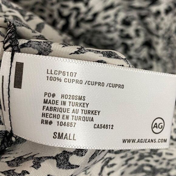 AG Adriano Goldschmied Midi Dress Womens S Black White Slip Satin Scarlet NEW - Picture 12 of 14